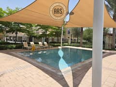 SINGLE ROW PARK FACING 2BR+MAID VILLA FOR RENT 140K