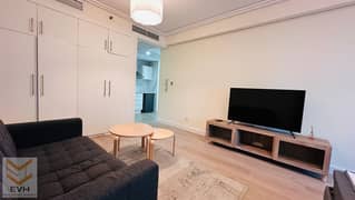 استوديو مفروش | Goldcrest Views 2 | شرفة | إطلالة على المارينا والمدينة