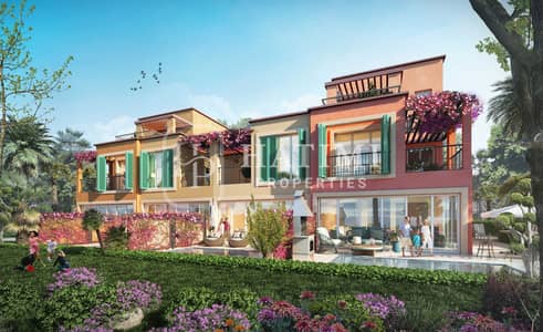 5 Camere Townhouse in Vendita a DAMAC Lagoons, Dubai - Lagoon Townhouse (5AE-4AM) Nice - REAR. jpg