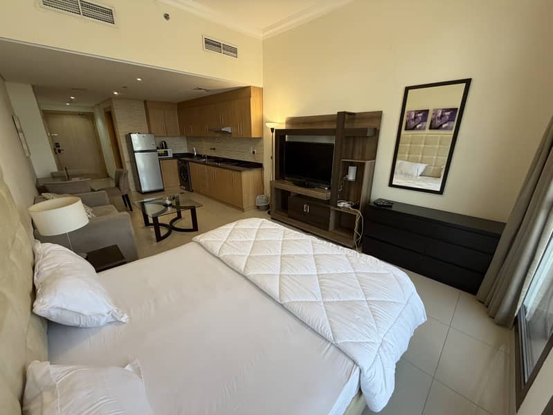 12 chequs or Yearly Payments , Your Choice Spacious Fully Furnished Studio Available for Monthly rental