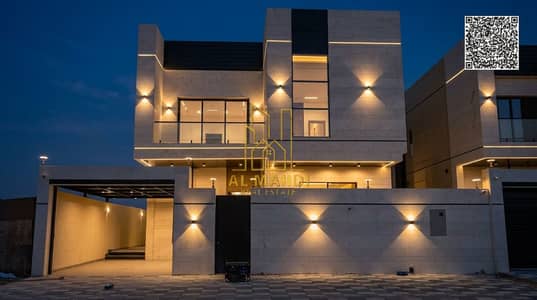 5 Bedroom Villa for Sale in Al Helio, Ajman - Luxury_villa_nighttime_scene_202605282016. jpeg 5 Bedroom Villa for Sale in Al Helio, Ajman - Luxury_villa_nighttime_scene_202605282016. jpeg