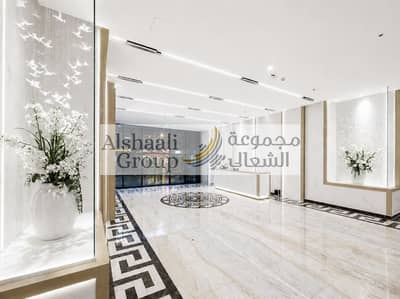 2 Bedroom Apartment for Rent in Corniche Ajman, Ajman - reception Night (1). jpeg