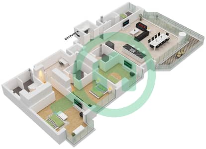 The Source II - 3 Bedroom Apartment Type/unit 3 / UNIT 5 FLOOR 1,2,3 Floor plan