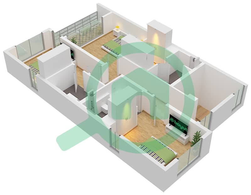 Velora - Planimetria del piano di 4 Camere Villetta a schiera Tipo/unità NASH / UNIT TH01 First Floor interactive3D
