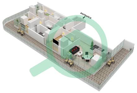 The Community Sports Arena - 3 Slaapkamers Appartement Type 2 Plattegrond