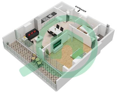 The Community Sports Arena - 1 Slaapkamer Appartement Type 2 (1) Plattegrond