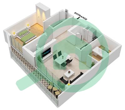 The Community Sports Arena - 1 Slaapkamer Appartement Type 3 (1) Plattegrond