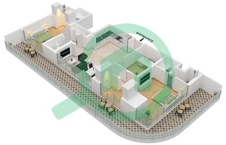 The Community Sports Arena - 2 Slaapkamers Appartement Type 1 (1) Plattegrond
