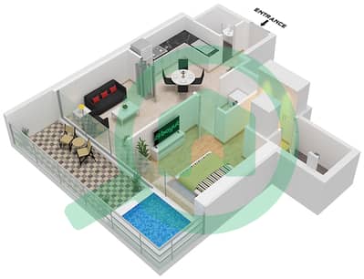 Elitz 2 by Danube Tower 2 - 1 Slaapkamer Appartement Type/unit PRESIDENTIAL SUITE-A Plattegrond