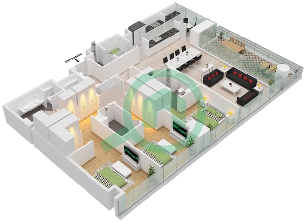 Unit 3 Floor 37-45
Unit 4 Floor 28-36 Unit 3 Floor 37-45
Unit 4 Floor 28-36
