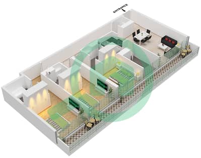 Silverene Tower A - 3 Bedroom Apartment Type D Floor plan