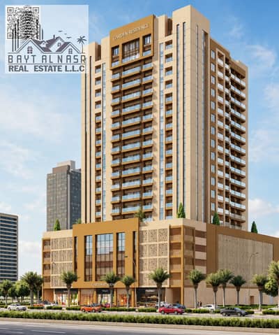 1 Bedroom Flat for Sale in Emirates City, Ajman - garden residence tower pic with my qr code. png 1 Bedroom Flat for Sale in Emirates City, Ajman - garden residence tower pic with my qr code. png