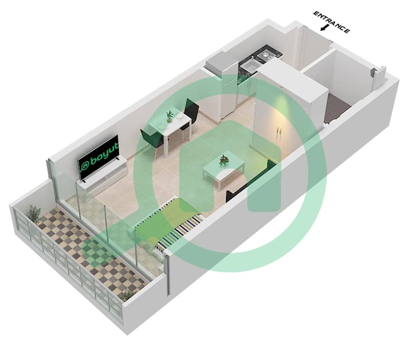 10 Oxford - Studio Apartment Unit 12-15,19 FLOOR 4,5 Floor plan Unit 13,15 Floor 4 
Unit 12,14,19 Floor 5 interactive3D