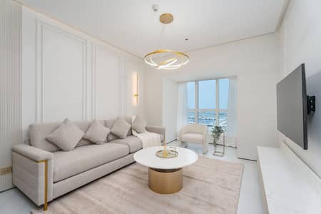 迪拜码头， 迪拜 1 卧室公寓待租 - Living room . jpg