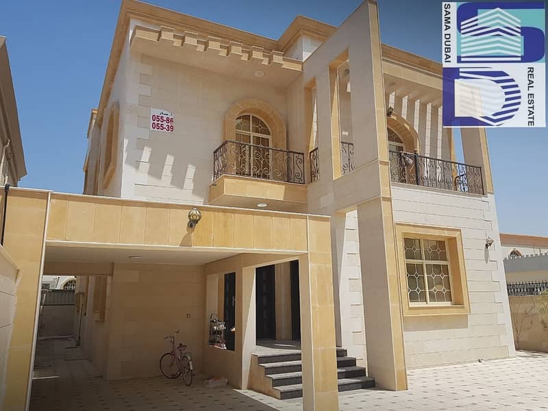 For rent a second villa living in Al Rawda on the main street directly opposite Ajman Academy, excellent location, finishes and decorations, super deluxe