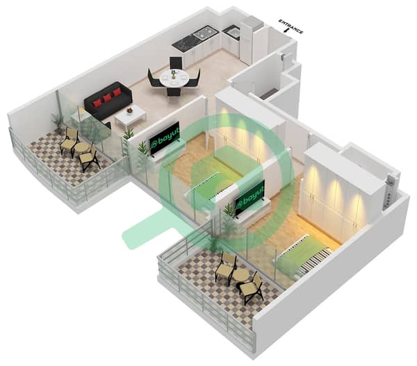 Type A Unit 12 Floor 2-20 
Unit 7,17 Floor 23-31 
Unit 7 Floor 32-41 
Unit 7,14 Floor 42-43 
Unit 7,9,15-16 Floor 44