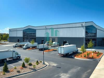 Warehouse for Rent in Al Jurf, Ajman - Ultra_realistic_exterior_photo_of_a_large_modern_warehouse_building_similar_style_to_the_reference_wide_white_metal_panel_facade_with_dark_gray_lower_band_long_rectangular_layout_high_gabled_arched_roof_sections_larg. jpeg Warehouse for Rent in Al Jurf, Ajman - Ultra_realistic_exterior_photo_of_a_large_modern_warehouse_building_similar_style_to_the_reference_wide_white_metal_panel_facade_with_dark_gray_lower_band_long_rectangular_layout_high_gabled_arched_roof_sections_larg. jpeg