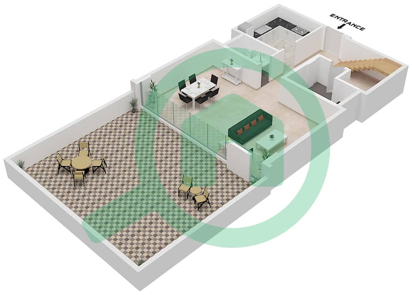 Floor Ground Loreto 2B - 2 Bedroom Townhouse Type TH5 Floor plan Floor Ground interactive3D
