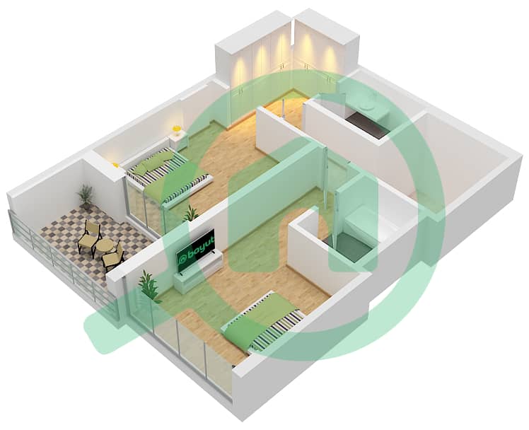 Floor First Loreto 2B - 2 Bedroom Townhouse Type TH5 Floor plan Floor First interactive3D