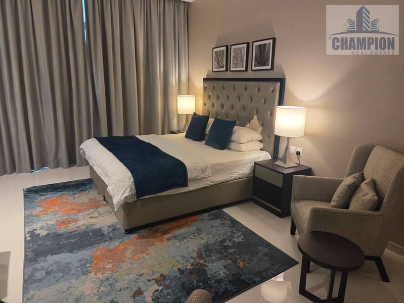 Furnished Studio | Celestia A | Balcony & Courtyard View