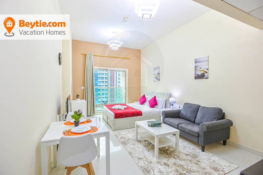 A Bright Fully Furnished Studio with Open Views Balcony in Elite Residence 2 A Bright Fully Furnished Studio with Open Views Balcony in Elite Residence 2