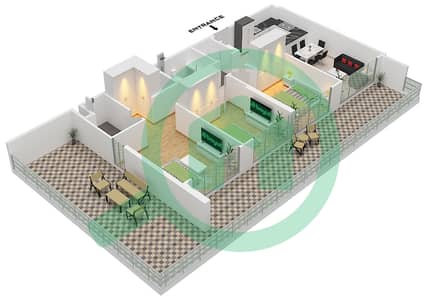 Azizi Amber - 3 Bedroom Apartment Type/unit C / UNIT 07 FLOOR 1 Floor plan
