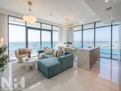 3 Camere Appartamento in Vendita a Dubai Harbour, Dubai - 01-HERO-Living-Sea-View. jpg 3 Camere Appartamento in Vendita a Dubai Harbour, Dubai - 01-HERO-Living-Sea-View. jpg