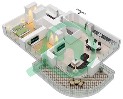 Seapoint Tower 1 - Planimetria del piano di 2 Camere Appartamento Unità 3 FLOOR 10-24,25-34