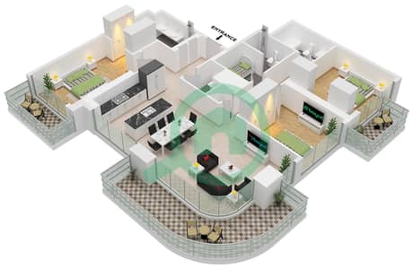 Seapoint Tower 2 - 3 Bedroom Apartment Unit 6 FLOOR 21-39 Floor plan Seapoint Tower 2 - 3 Bedroom Apartment Unit 6 FLOOR 21-39 Floor plan