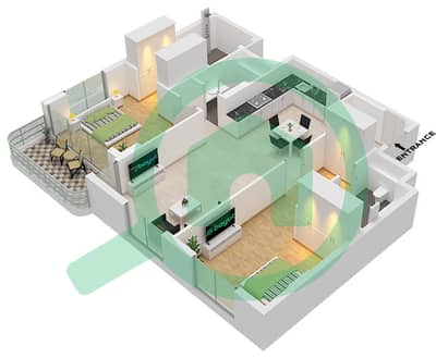 Berkshire Park - Grundriss für 2 Schlafzimmer Wohnung Typ F