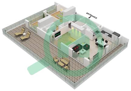 Berkshire Park - Grundriss für 3 Schlafzimmer Wohnung Typ C