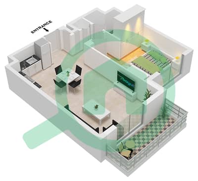 The Mayfair - Plano de planta de 1 habitación Apartamento Tipo B(M)