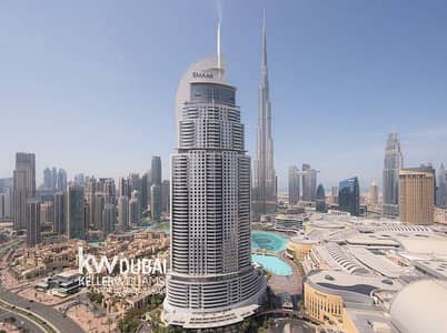 2 Bedroom Flat for Rent in Downtown Dubai, Dubai - Burj and Fountain Views | High Floor | Unfurnished