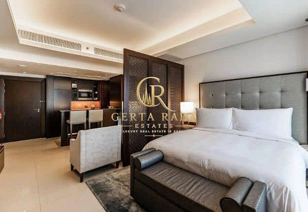 2 Studio 2011 - Bed with Sofa and Kitchen. jpg
