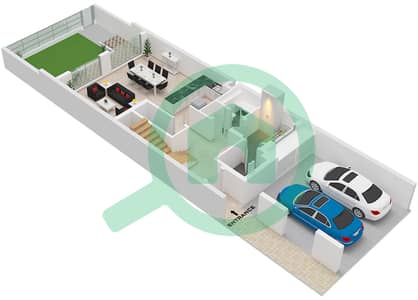 La Tilia 2 - Plano de planta de 3 habitaciones Casa adosada Tipo/unidad 3B1(M) / UNIT MID