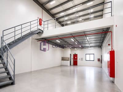 Warehouse for Rent in Jebel Ali, Dubai - Brand New G+M Warehouse | 8 Meters | 55 KW Warehouse for Rent in Jebel Ali, Dubai - Brand New G+M Warehouse | 8 Meters | 55 KW