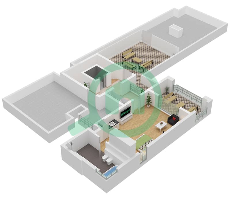 Sobha Reserve - 6 Bedroom Villa Type C Floor plan Floor Second interactive3D