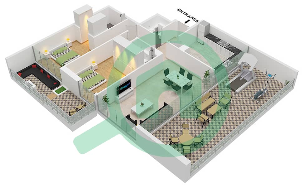 A Type 1 Unit 3 Floor 4,8 ,12
Unit 2 Floor 6,10
B Type 1 Unit 5 Floor 4,8,12
Unit 6 Floor 6,10) Reef 999 - Grundriss für 2 Schlafzimmer Wohnung Typ/Einheit 1/UNIT 2,3,5,6 FLOOR 4,6 A Type 1 Unit 3 Floor 4,8 ,12
Unit 2 Floor 6,10
B Type 1 Unit 5 Floor 4,8,12
Unit 6 Floor 6,10) interactive3D