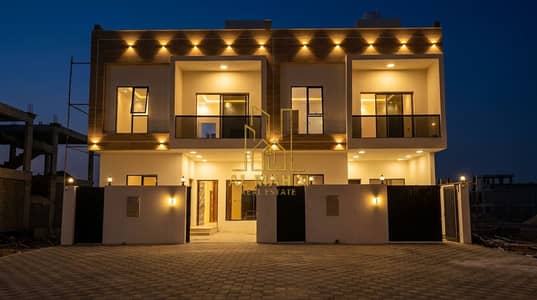 4 Bedroom Villa for Sale in Al Helio, Ajman - Luxury_villa_nighttime_scene_202605290157. jpeg 4 Bedroom Villa for Sale in Al Helio, Ajman - Luxury_villa_nighttime_scene_202605290157. jpeg