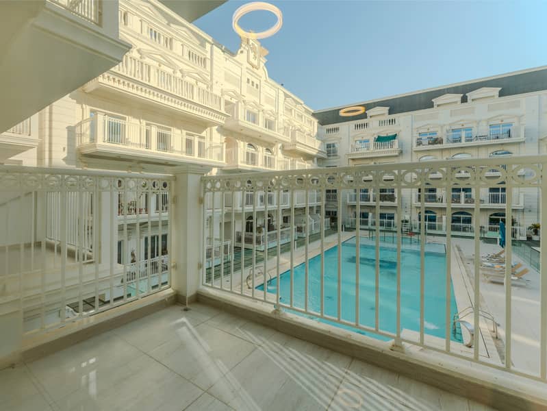 Elegant 1BR | Pool View | Vacant | Unfurnished Elegant 1BR | Pool View | Vacant | Unfurnished