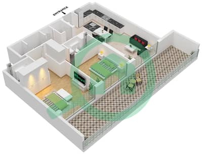Arka Enclave Residences - 2 Bedroom Apartment Type/unit A1 / UNIT 03 FLOOR 1-9 Floor plan