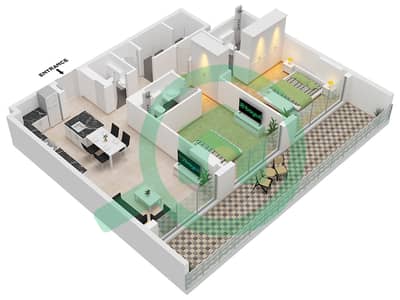 Arka Enclave Residences - 2 Bedroom Apartment Type/unit A2 / UNIT 06 FLOOR 1-9 Floor plan