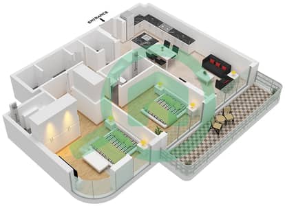 Arka Enclave Residences - 2 Bedroom Apartment Type/unit A5 / UNIT 10 FLOOR 2-9 Floor plan