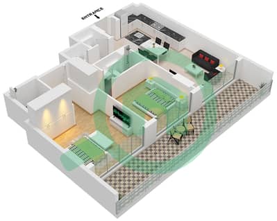 Arka Enclave Residences - 2 Bedroom Apartment Type/unit D / UNIT 5,7,9 FLOOR 1-10 Floor plan