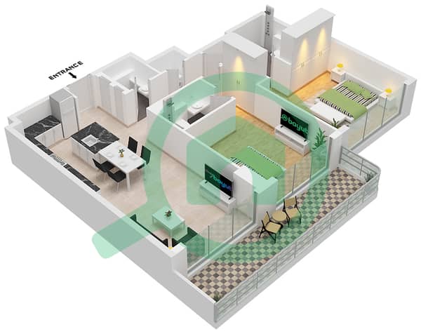 Type D2 Unit 8 Floor 10 
Unit 11 Floor 2-9