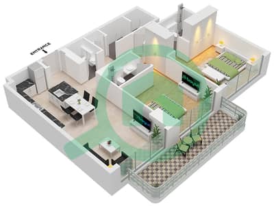 Arka Enclave Residences - 2 Bedroom Apartment Type/unit D2 / UNIT 15 FLOOR 3-9 Floor plan