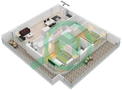 Arka Enclave Residences - 2 Bedroom Apartment Type/unit B1/ UNIT 4 FLOOR 1 Floor plan