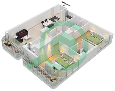 Arka Enclave Residences - 2 Bedroom Apartment Type/unit B6 / UNIT 13 FLOOR 2-9 Floor plan