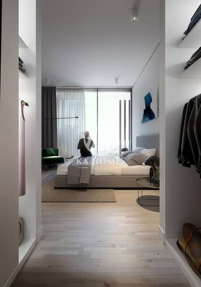 2 Schlafzimmer Wohnung zum zum Verkauf in Aljada, Sharjah - 201112-Bedroom. jpg
