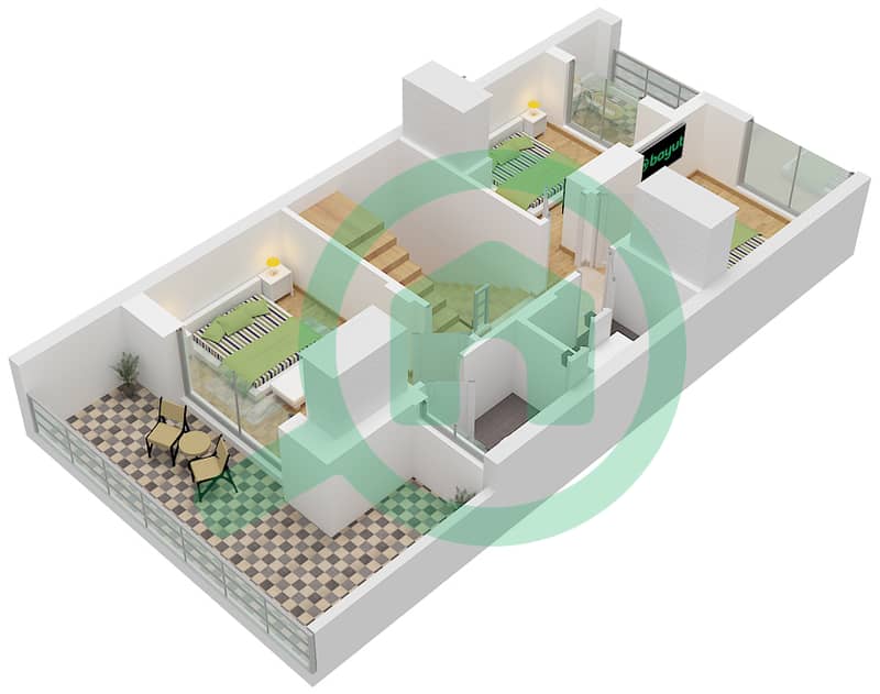 First Floor Aquilegia - 3 Bedroom Villa Type A Floor plan First Floor interactive3D